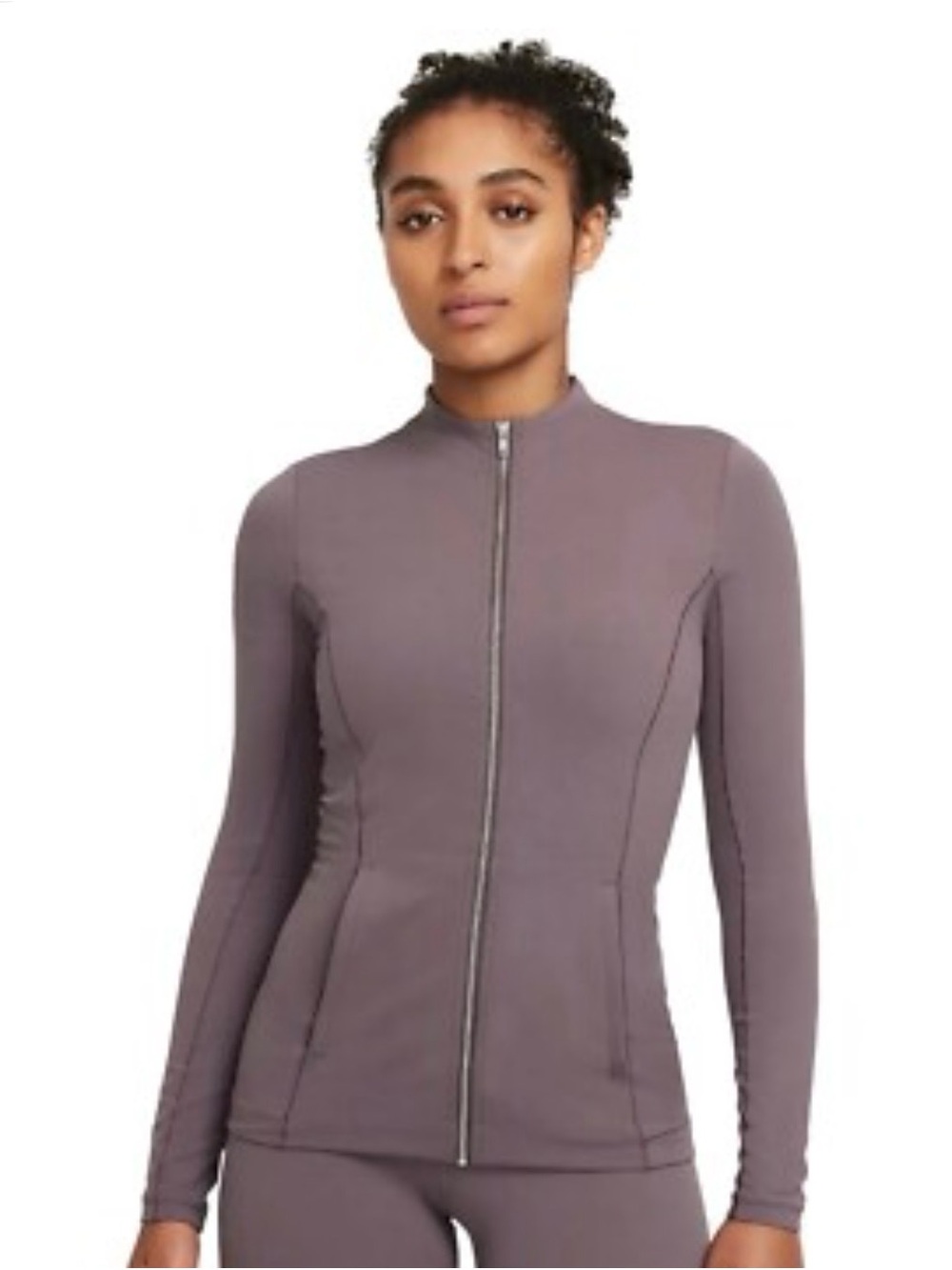 Nike Dri-FIT Full-Zip Yoga Jacket in Dusty Mauve Size S